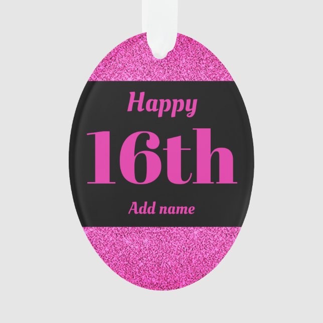 Hübscher personalisierter Geburtstagsgeschenk 16. Ornament (Vorderseite)