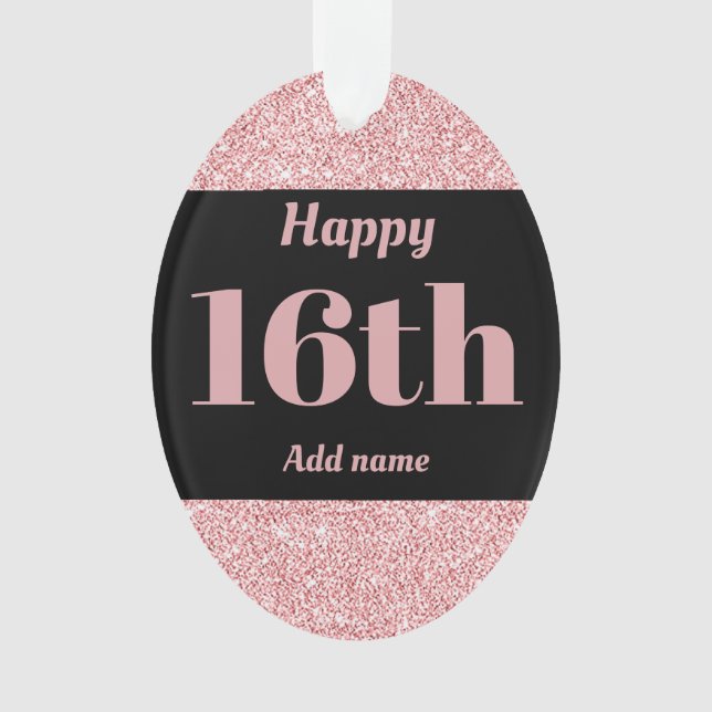 Hübscher personalisierter Geburtstagsgeschenk 16. Ornament (Vorderseite)