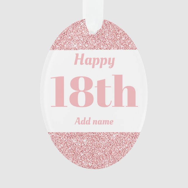 Hübscher personalisierter Geburtstagsgeschenk 18. Ornament (Vorderseite)