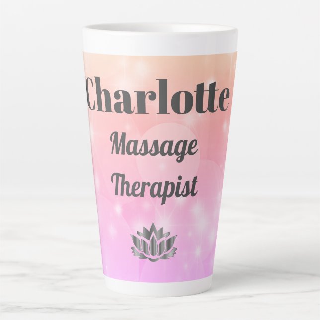 Hübscher personalisierter Massagetherapeut Latte T Milchtasse (Vorderseite)