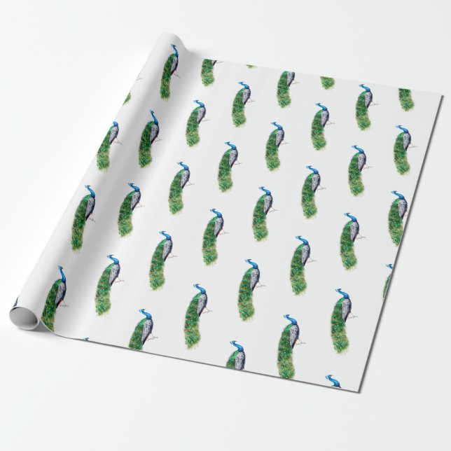 Hübscher Pfau Geschenkpapier (Ungerollt)