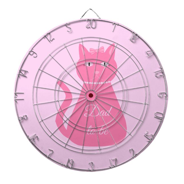 Hübscher Pink Baby Girl Cat Custom Vater to be Dartscheibe (vorne)