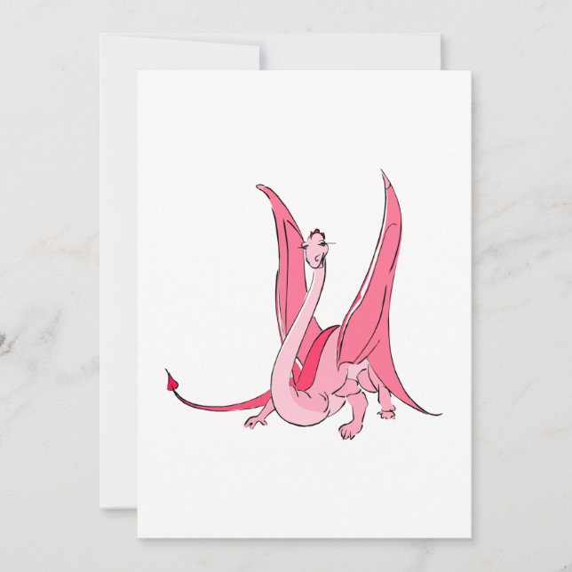 Hübscher Pink Fantasy Dragon (Vorderseite)