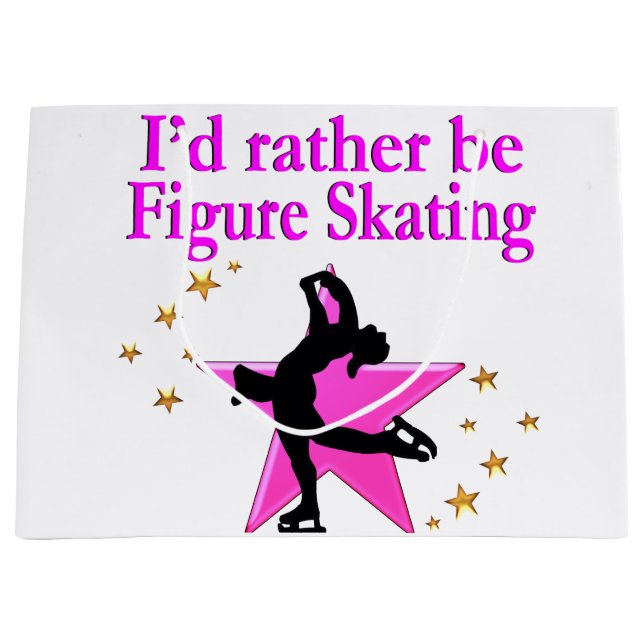 HÜBSCHER PINK FIGURE SKATER GROßE GESCHENKTÜTE (Vorderseite)