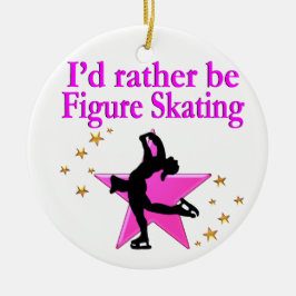 HÜBSCHER PINK FIGURE SKATER KERAMIKORNAMENT