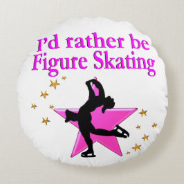 HÜBSCHER PINK FIGURE SKATER RUNDES KISSEN