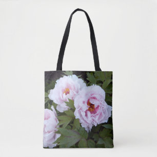 Hübscher Pink Peony Printed Tote Bag