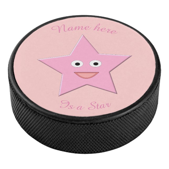 Hübscher Pink Star Custom Hockey Puck (3/4)