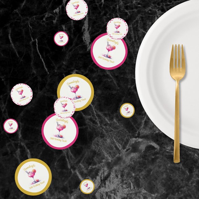 Hübscher Pink Themed Cocktail Geburtstag Konfetti (Von Creator hochgeladen)