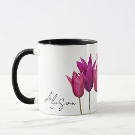 Hübscher Pink Tulpe floral Tasse