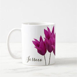 Hübscher pinkfarbener Tulpenflor Kaffeetasse