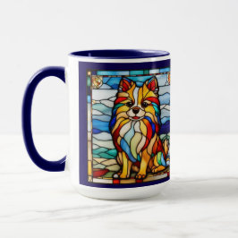 Hübscher Pomeranian-Hund Regenbogen-Tasse Tasse