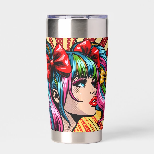 Hübscher Pop Art Comic Giro del Malcantone Thermobecher (Vorderseite)