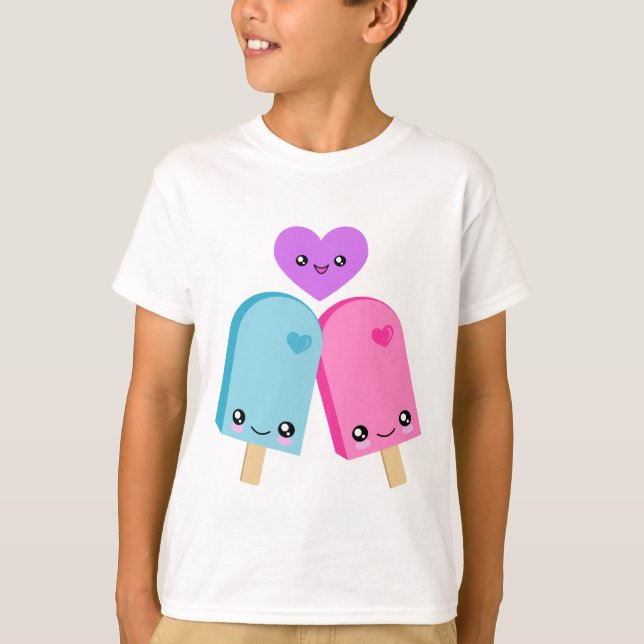 Hübscher Popsicles BESTE FREUNDIN Kawaii T - Shirt (Vorderseite)