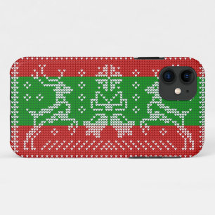 Hübscher Pullover Glocken Xmas Rentiere Krockett Case-Mate iPhone Hülle