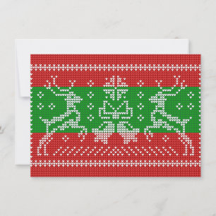 Hübscher Pullover Glocken Xmas Rentiere Krockett Karte
