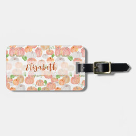 Hübscher Pumpkin-Individuelle Name Herbst Gepäckanhänger