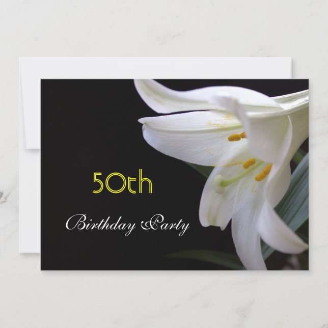 Hübscher, purer, eleganter Blume-Geburtstag Einladung (Vorderseite)