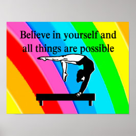 HÜBSCHER RAINBOURINSPIRATIONALER GYMNAST-QUOTE POSTER