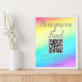 Hübscher Rainbow Fade Custom Wedeymoon Fund Poster