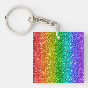 Hübscher Rainbow-Glitzer Schlüsselanhänger