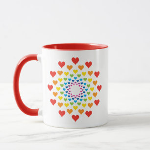 Hübscher Regenbogen des Herzens Tasse