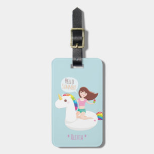 Hübscher Regenbogen-Einhorn-Pool-Schwimmkörper per Gepäckanhänger