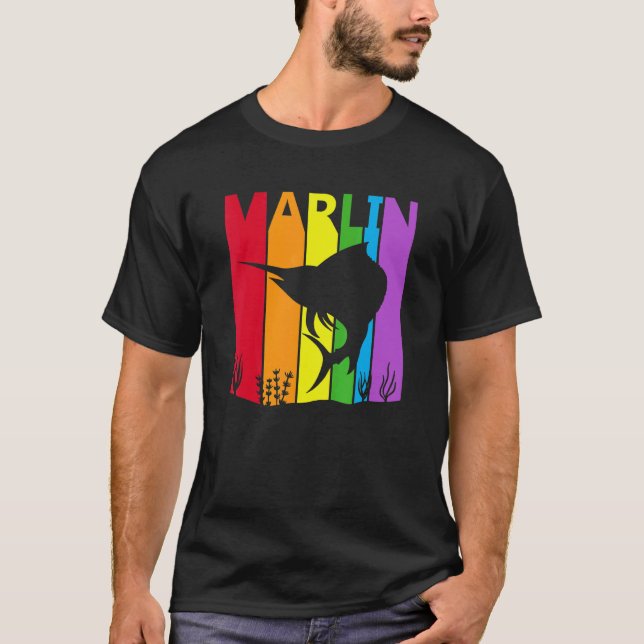 Hübscher Regenbogen-Marlin-Fisch T-Shirt (Vorderseite)