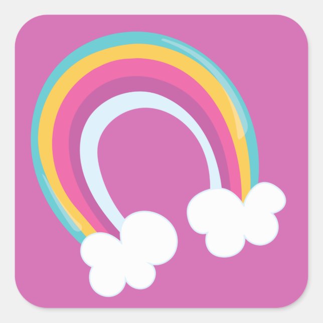Hübscher Regenbogen Quadratischer Aufkleber (Vorderseite)