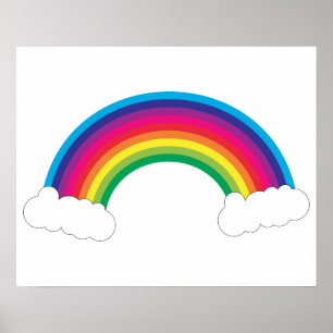 Hübscher Regenbogen und Wolken Poster