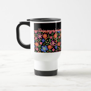 Hübscher Reise-Mug im Stil der Volkskunst mit Blum Reisebecher