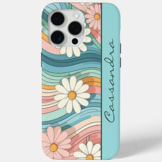 Hübscher Retro Daisy Blume Power Name Case-Mate iPhone Hülle (Rückseite)