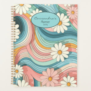Hübscher Retro Daisy Blume Power Name Planer