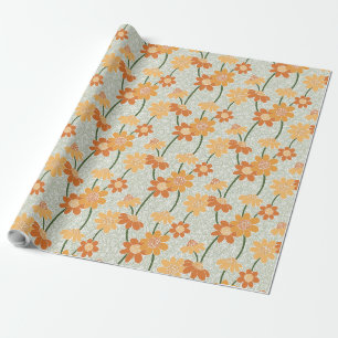 Hübscher Retro-Mutation der Blume der 1970er Jahre Geschenkpapier