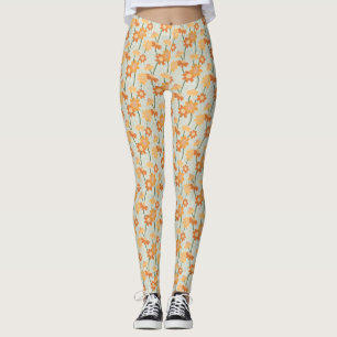 Hübscher Retro-Mutation der Blume der 1970er Jahre Leggings