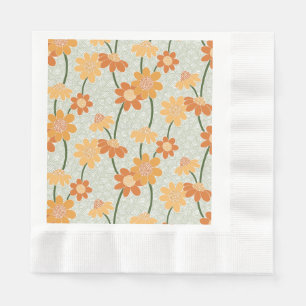 Hübscher Retro-Mutation der Blume der 1970er Jahre Serviette