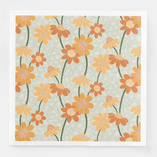 Hübscher Retro-Mutation der Blume der 1970er Jahre Serviette