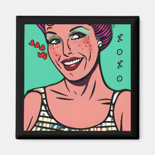 Hübscher Retro-Pop Art XOXO Magnet
