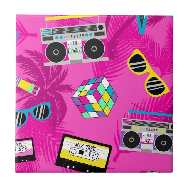 Hübscher rosa 80er fliese (Vorderseite)