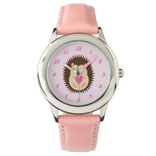 Hübscher rosa Baby-Igel Armbanduhr