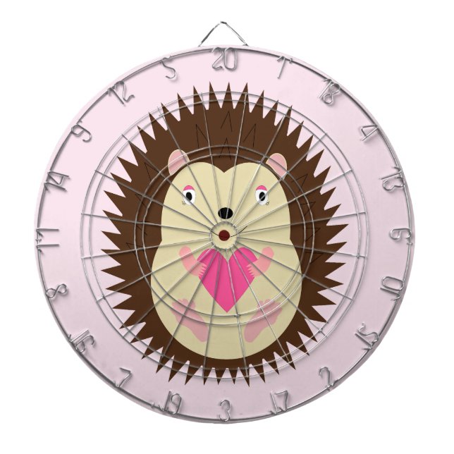 Hübscher rosa Baby-Igel Dartscheibe (vorne)