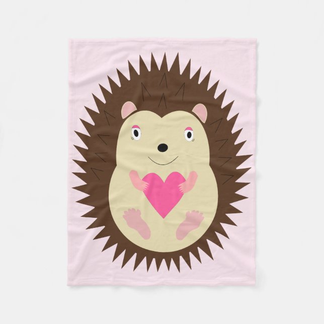 Hübscher rosa Baby-Igel Fleecedecke (Vorderseite)