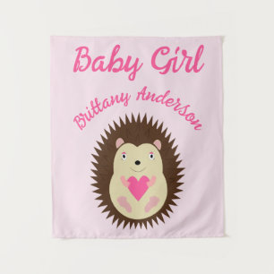 Hübscher rosa Baby-Igel-Mädchen individuell Wandteppich