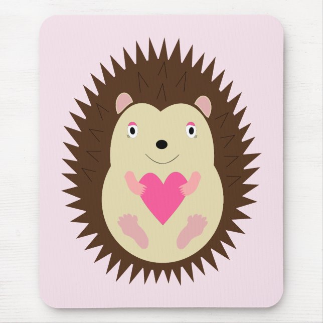 Hübscher rosa Baby-Igel Mousepad (Vorne)
