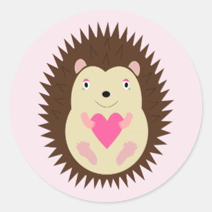Hübscher rosa Baby-Igel Runder Aufkleber