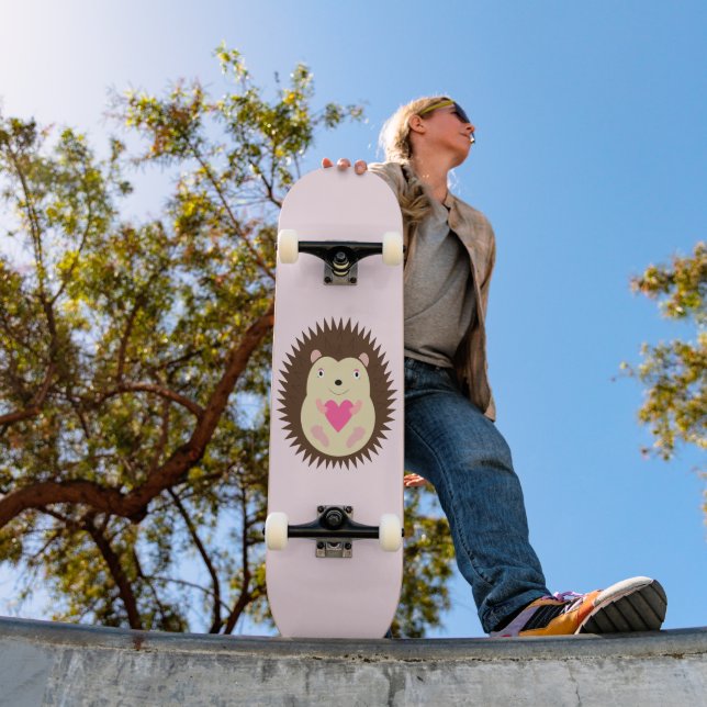 Hübscher rosa Baby-Igel Skateboard (Außenbereich 1)