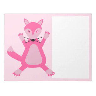 Hübscher rosa Baby-Mädchen-Fuchs Notizblock