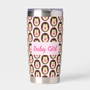 Hübscher rosa Baby-Mädchen-Igel individuell Thermobecher
