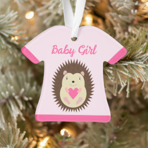 Hübscher rosa Baby-Mädchen-Igel-Weihnachten Ornament