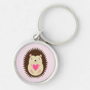 Hübscher rosa Baby-Stachelschwein-Igel Schlüsselanhänger